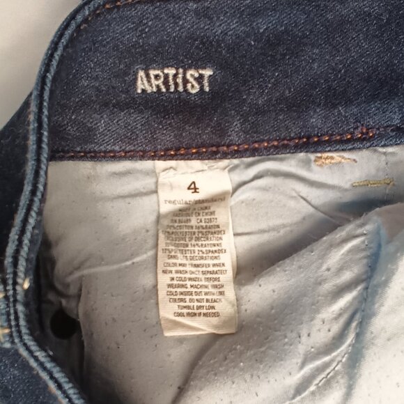 American Eagle Jeans Size 4 Artist Low Rise Flare Leg Dark Wash - Picture 6 of 10